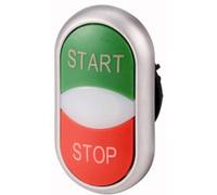 EATON M22-DDL-GR-GB1/GB0 Pulsador Doble con Retorno y Lámpara de Señalización, IP66 Protección, Verde(Start) Rojo(Stop), 5.5cm x 3.0cm x 3.0cm, Caja de 5