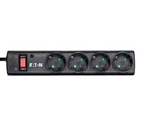 Eaton Multi Enchufe/Pararrayos - Eaton Protection Strip 4 DIN - PS4D - 4 enchufes Schuko - Negro