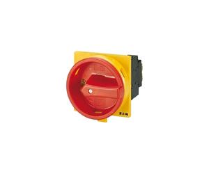 Eaton P1-32/EA/SVB/HI11 Interruptor General, 3 Polos con 1 NO con 1 NC, 32 A, Función de Parada de Emergencia, Bloqueable en posición 0, Montaje Empotrado