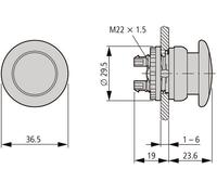 Eaton RMQ-Titan M22-DRP-R Botón De Emergencia En Forma De Hongo - 216745 [5 Piezas]