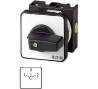 Eaton T0-3-8401/E Interruptor Inversor, Contactos 5, 20 A, Placa Indicadora 1-0-2, 45°, Montaje Empotrado, 4.8 cm x 4.8 cm x 9.5 cm