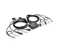 Tripp Lite Cable USB HDMI de 2 Puertos Conmutador KVM con Audio/vídeo, Cables y Intercambio periférico USB 1920 x 1200, 1080p (B032-HUA2), Negro