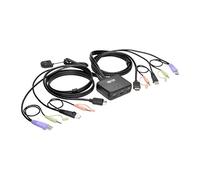 Eaton Tripp Lite Cable USB HDMI de 2 Puertos Conmutador KVM con Audio/vídeo, Cables y Intercambio periférico USB 1920 x 1200, 1080p, Negro (B032-HUA2)