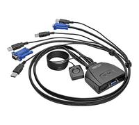 KVM à câble USB/VGA à 2 Puertos Avec câbles et Partage de périphériques USB.