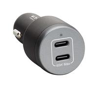 Eaton Tripp Lite Series - Adaptador de encendedor de cigarrillos USB C de 65 W, 2 puertos USB-C, entrega de energía (PD) 3.1 y carga PPS, carga rápida para iPhone, Galaxy, Pixel y más (U280-C02-65W)