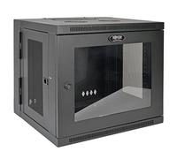 Eaton Tripp Lite SmartRack 10U de Perfil Bajo, Profundidad de Conmutador, Gabinete de Rack Pequeño Montado en la Pared, Ventana de Acrílico Transparente (Negro) (SRW10USG)