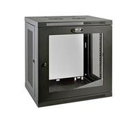 Eaton Tripp Lite SmartRack 12U de Perfil Bajo, Profundidad de Conmutador, Gabinete de Rack Pequeño Montado en la Pared, Ventana de Acrílico Transparente (Negro) (SRW12UG)