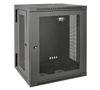 Eaton Tripp Lite SmartRack 15U de Perfil Bajo, Profundidad de Conmutador, Gabinete de Rack de Media Altura Montado en la Pared, Parte Trasera con Bisagras (Negro) (SRW15US)
