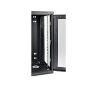 Eaton Tripp Lite SmartRack 18U de Perfil Bajo, Profundidad de Conmutador, Gabinete de Rack de Media Altura Montado en la Pared, Ventana de Acrílico Transparente (Negro) (SRW18USG)