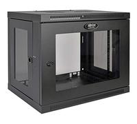 Eaton Tripp Lite SmartRack 9U de Perfil Bajo, Profundidad de Conmutador, Gabinete de Rack Mini Montado en la Pared, Ventana de Acrílico Transparente (Negro) (SRW9UG)
