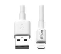 Eaton Tripp Lite USB-A a Lightning Charging & Data cable, MFi certificado para Apple iPhone, iPad y iPod - Blanco, 3 pies / 1 metro, garantía de 2 años (M100-003-WH)