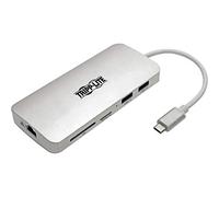 Eaton Tripp Lite USB-C Dock - 4K HDMI, USB 3.x (5Gbps), Hub USB-A/C, GbE, Tarjeta de Memoria, Carga 60W PD