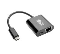 Tripp Lite Adaptador USB-C a Gigabit Ethernet USB Tipo C a Gbe PD Carga, Thunderbolt 3 (U436-06N-GB-C)
