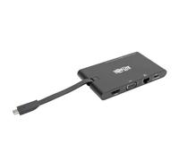 Eaton USB-C Docking Station Hub, 4K 30 Hz HDMI, VGA, Puerto Gigabit Ethernet, Carga PD de 100W, USB 3.2 Gen 1, Ranura para tarjeta de memoria, Compatible con Thunderbolt 3, Negro (U442-DOCK3-B)