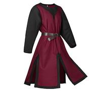 Eauptffy Camisa Henley para hombre, camisa de verano, disfraz medieval, túnica de Halloween, camisetas vintage, camiseta interior transpirable, con botones, para bodas, fiestas, ropa de calle