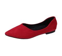 Eauptffy Cómodas y elegantes zapatillas de encaje para mujer, zapatos de negocios, bailarinas cerradas, mocasines de malla, para traje regional, tirolesa, festivos, cuñas, medievales, O rojo., 37 EU