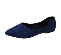 Eauptffy Cómodas y elegantes zapatillas de encaje para mujer, zapatos de negocios, bailarinas cerradas, mocasines de malla, para traje regional, tirolesa, festivos, cuñas, medievales, O azul., 38 EU