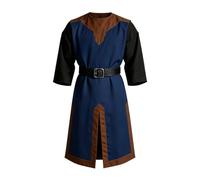 Eauptffy Disfraz de caballero medieval para hombre, traje renacentista, capa de Halloween, disfraz de escudo de armas, túnica, caballero templario, cruzado, disfraz de cosplay