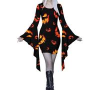 Eauptffy Disfraz de Halloween con ropa medieval sangrienta, vestido sexy de Helloween, vestido steampunk, gótico, para fiesta, carnaval, escenario, fiesta, vestido de fiesta espeluznante, Z4 rojo., L