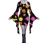 Eauptffy Disfraz de Halloween con ropa medieval sangrienta, vestido sexy de Helloween, vestido steampunk, gótico, para fiesta, carnaval, escenario, fiesta, vestido de fiesta espeluznante, Z5 negro