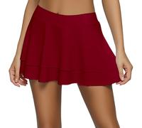 Eauptffy Falda de tenis para mujer, falda plisada, cintura elástica, minifalda sexy con volantes, falda de golf, falda plisada, falda deportiva, falda de verano sólida para club, cosplay, fiesta