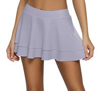 Eauptffy Falda de tenis para mujer, falda plisada, cintura elástica, minifalda sexy con volantes, falda de golf, falda plisada, falda deportiva, falda de verano sólida para club, cosplay, fiesta