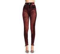 Eauptffy Leggings para mujer, estilo informal, cintura alta, con rayas verticales, pantalones de mezclilla, pantalones de yoga, pantalones ajustados, pantalones 7/8, O negro., 3XL