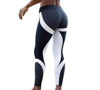 Eauptffy Mallas deportivas para mujer, largas, ligeras, transpirables, con conflicto de color, sexy, clásicas, elegantes, suaves, elásticas, de compresión, a rayas, O negro., L