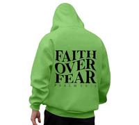 Eauptffy Sudadera con capucha para hombre con texto en inglés Jesus Loves You de manga larga con cordón suelto sudadera con capucha otoño invierno sudadera con capucha, O Verde, L