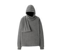 Eauptffy Sudadera con capucha para hombre de manga larga con bufanda, vintage, sudaderas con capucha suave, con capucha, corte regular, otoño e invierno, sudaderas con capucha, informal, callejero, O