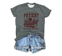 Eauptffy Sudadera Mujer Please Be Patient with Me I'm from The 1900s Print Manga Larga Cómoda Sudadera Retro, O gris., L