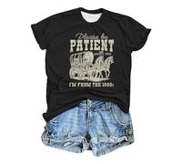 Eauptffy Sudadera Mujer Please Be Patient with Me I'm from The 1900s Print Manga Larga Cómoda Sudadera Retro, O negro., L