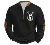 Eauptffy Sudadera para hombre, invierno, Navidad, suéter con estampado de renos, informal, manga larga, camiseta de ocio al aire libre, cálida camiseta vikinga, sudaderas suaves y cómodas, ropa de