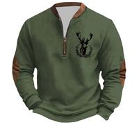 Eauptffy Sudadera para hombre, invierno, Navidad, suéter con estampado de renos, informal, manga larga, camiseta de ocio al aire libre, cálida camiseta vikinga, sudaderas suaves y cómodas, ropa de