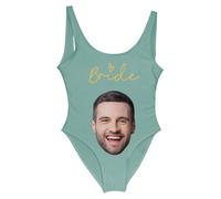Eauptffy Traje de Baño Personalizado para Mujer: Mono de Una Pieza con Foto Personalizada, Bañador Divertido para Novia, Fiesta en la Playa