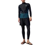 Eauptffy Traje de neopreno para hombre, traje de baño de 3 piezas, juego de deporte largo, traje de surf largo, camiseta de baño con cintura alta, bañador elástico, de secado rápido, ropa de