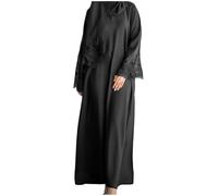 Eauptffy Vestido abierto de oración de dos piezas para mujer musulmana Abaya Dubai Turquía Islam Kaftan Ramadán Islámico Eid Mubarak Mujeres Túnica con Hijab Oriente Medio Dubai Manga Larga Ropa de