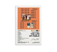EaUso Kanye West The Life Of Pablo - Póster decorativo de álbum musical, lienzo para pared e impresión artística moderna, decoración de dormitorio familiar, pósteres de 30 x 45 cm