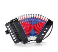 Eavnbaek Acordeón para principiantes, 10 teclas, control de botones, instrumentos musicales para estudiantes, principiantes, acordeón, ligero, 7 teclas, 3 bajos, mini acordeón, acordeones, regalos