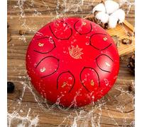 Eavnbaek Tambor de lengua de acero, 8 notas, tambor de mano de acero de 6 pulgadas con bolsa, libro de música, baquetas, soporte para mazo y púas de dedo, juguetes musicales para camping, meditación o