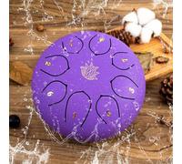 Eavnbaek Tambor de lengua de acero de 6 pulgadas, 8 notas, tambor de mano de acero con bolsa, libro de música, baquetas, soporte para mazo y paletas de dedos, para camping, meditación o yoga (morado)