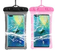 EAVUYIS 2 Piezas Bolsa Estanca Móvil Universal, Funda Impermeable para iPhone 16/15/14/13/12 Mini/Pro/Pro MAX/11/XS/XR/8 Plus/7 Plus, Galaxy Note10+/S20 Ultra/S20+/S10e Móvil hasta 7"