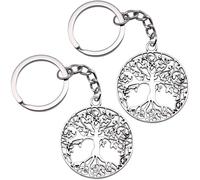 EAVUYIS 2 Piezas llaveros de árbol de la vida, llavero de acero inoxidable, cadeaux pour le petit ami, la petite amie et la mère