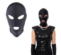 EAVUYIS Maschera Nera Passamontagna con Occhi Aperti, Copricapo Leggero e Traspirante in Poliestere per Adulti, Unisex Maschera Viso per Cosplay, Halloween, Carnevale e Giochi di Coppia, 1 Pezzo