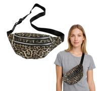 EAVUYIS Riñonera Mujer de Leopardo, Bolsa de Cintura, Riñonera Running Mujer y Hombre, Bolsa Viaje, con Deportiva Ajustable e Impermeable para Actividades al Aire Libre y Viajes