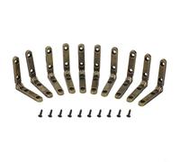 Eawfgtuw 10 bisagras de soporte de aleación de zinc de 90 grados para puertas de gabinete, bisagras decorativas de caja de madera, accesorios de joyero, baúl de vino (bronce)
