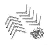 Eawfgtuw 10 bisagras de soporte de aleación de zinc de 90 grados para puertas de gabinete, bisagras decorativas de caja de madera, accesorios para joyeros, baúl de vino (plateado)