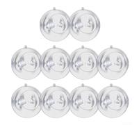 Eawfgtuw 10 bolas de acrílico transparente rellenables para árbol de Navidad, bolas de manualidades de 8 cm, 10 cm, 12 cm, esferas de plástico transparente para decoraciones de vacaciones, recuerdos