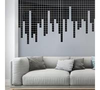 Eawfgtuw 100 azulejos de mosaico de espejo de cristal de 20 x 20 mm para decoración de bola de discoteca, pared, cocina, baño o dormitorio, calcomanías cuadradas plateadas, doradas, rojas y negras