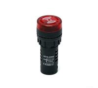 Eawfgtuw 2 alarmas de luz de sonido AD16-22SM AC DC12V 24V 220V Flash Buzzer rojo (12V)